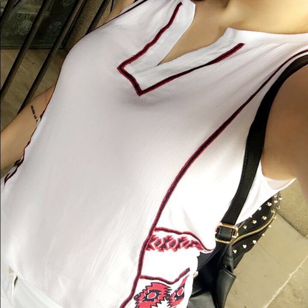 White and red Loft tank top